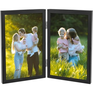 image:imageGolden State Art 8x10 Hinged Metal Frame  Floating Effect for 6x8 or Smaller Photos with Real Glass for Protection  Elegant Desk Decor for Home or Office  Light GoldMatte Black