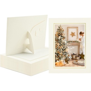 image:imageGolden State Art Pack Of 25 5X7 Paper Picture Frames With Easel Photo Frame Cards Diy Cardboard Black Silver LiningIvoryGold Lining