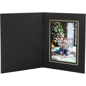 image:imageGolden State Art Pack of 100 4x6 Photo Folders Black with Gold Lining All Occasions  Cardboard Picture Frame Paper Photo Frame Cards GreetingsInvitation Cards Special Events Graduation Christmas WeddingBlack with Gold Lining