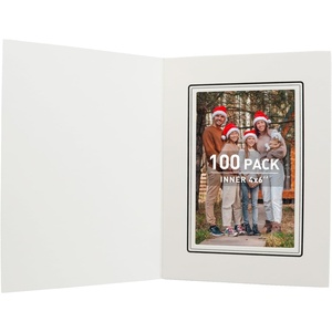 image:imageGolden State Art Pack of 100 4x6 Photo Folders Cardboard Picture Frame Paper Frame Cards GreetingsInvitation Special Events Graduation Christmas Wedding White with Black LiningIvoryBlack Lining