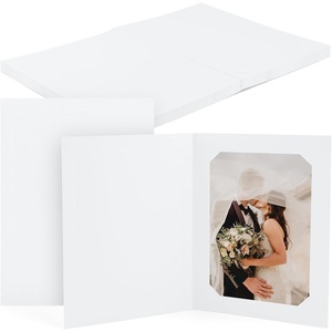 image:imageGolden State Art Pack of 100 4x6 or 5x7 Photo Folders Cardboard Picture Frame Paper Frame Cards GreetingsInvitation Special Events Graduation Christmas WeddingWhitePack of 10