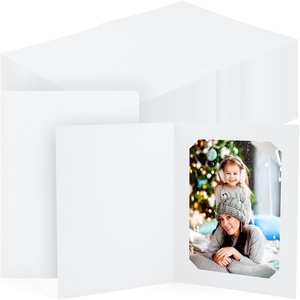 image:imageGolden State Art Pack of 100 4x6 or 5x7 Photo Folders Cardboard Picture Frame Paper Frame Cards GreetingsInvitation Special Events Graduation Christmas WeddingWhitePack of 100