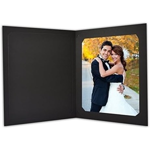 image:imageGolden State Art Pack of 25 6x8 or 8x10 Photo Folders Cardboard Picture Frame Paper Frame Cards GreetingsInvitation Special Events Graduation Christmas WeddingBlackGold LiningBlack with Gold Lining