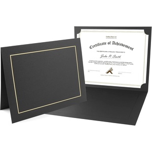 image:imageGolden State Art Pack of 25 85X11 Photo Folders Cardboard Picture Frame Paper Frame Cards Special for Certificate Document Holders Diploma Award HoldersBlack with Gold LiningBlack with gold lining