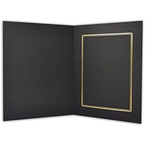 image:imageGolden State Art Pack of 50 5x7 Photo Folders Cardboard Picture Frame Paper Frame Cards GreetingsInvitation Special Events Graduation Christmas Wedding Black with Silver LiningBlackGold Lining