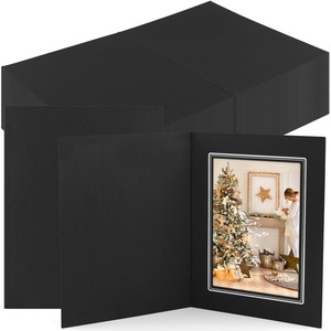 image:imageGolden State Art Pack of 50 5x7 Photo Folders Cardboard Picture Frame Paper Frame Cards GreetingsInvitation Special Events Graduation Christmas Wedding Black with Silver LiningBlackSilver Lining