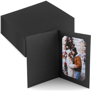 image:imageGolden State Art Pack of 50 Photo Folders for 4x6 or 5x7 Pictures  AcidFree CardboardPaper Frames Great Portraits Special Events Graduations WeddingsBlack with Gold LiningBlack