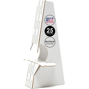 image:imageLineco Adhesive Easel Backs 7 Inch White 25 Pack  Double Wing Self Stick Cardboard Stand for Signs Crafts Pictures Poster and Art Made in USAWhite