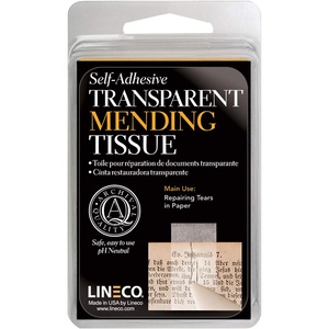 image:imageLineco Archival Document Repair Tape 05 x 12 Pack of 1  AcidFree Translucent Mending Tissue for Repairing Paper Book Pages Maps Ephemera Photos amp Printed Artwork05 x 12