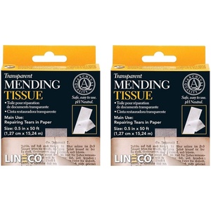 image:imageLineco Archival Document Repair Tape 05 x 12 Pack of 1  AcidFree Translucent Mending Tissue for Repairing Paper Book Pages Maps Ephemera Photos amp Printed Artwork05 x 50