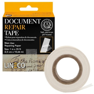 image:imageLineco Archival Document Repair Tape 1 Inch x 98 Feet Pack of 1  AcidFree Translucent for Repairing Paper Maps Ephemera Photos Print and Artwork1 by 35