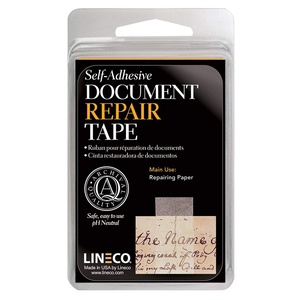 image:imageLineco Archival Document Repair Tape 1 Inch x 98 Feet Pack of 1  AcidFree Translucent for Repairing Paper Maps Ephemera Photos Print and Artwork1x12