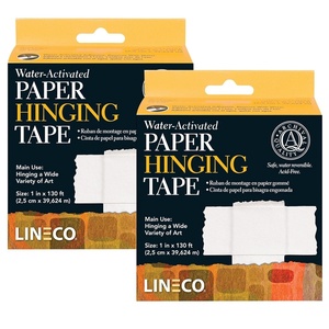 image:imageLineco Archival Paper Hinging Tape 1 Inch x 130 Feet Pack of 1  Water Activated AcidFree with Neutral pH for Hinging Art Photo MatboardPack of 2
