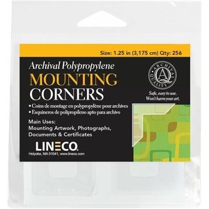 image:imageLineco Archival Polypropylene Mounting Corners 125 Inches 256 PCS  Self Adhesive Clear View AcidFree for Photos Artwork Photographs Documents1 Pack