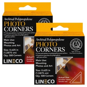 image:imageLineco Infinity 0625 Clear Archival Photo Corners 500 PCS  Self Adhesive Acid Free Pressure Sensitive NonYellowing Mounting for Pictures Scrapbook DIY PostersPack of 2