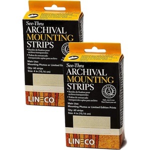 image:imageLineco SeeThrough Archival Polyester Mounting Strips 12 Inch 60 PCS  AcidFree Hingeless Mounting Artwork to Mats Sturdy for Framing Prints Documents Photos Paper and More4 60 EA 2 Pack