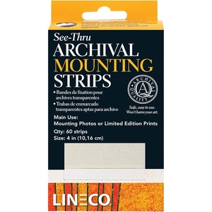 image:imageLineco SeeThrough Archival Polyester Mounting Strips 12 Inch 60 PCS  AcidFree Hingeless Mounting Artwork to Mats Sturdy for Framing Prints Documents Photos Paper and More4 60 EA