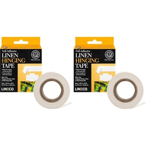 image:imageLineco SelfAdhesive Linen Hinging Tape White 125 Inch x 35 Feet  Neutral pH Acrylic Adhesive AcidFree Attaching Mats to Backboard Hinge Heavy ArtworkMulticolor