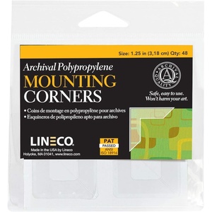 image:imageLineco SelfAdhesive Polypropylene Mounting Corners 125 Inch 48 PCS  Pressure Sensitive NonYellowing Display Photos Prints Cards and Artwork125 inches