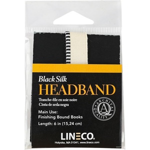 image:imageLineco Silk Bookbinding Headband Black 6 Inch  Finishing Touch for Bound Books Binding DIY Crafts Projects Journals Scrapbooking DecorationBlack