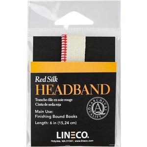 image:imageLineco Silk Bookbinding Headband Black 6 Inch  Finishing Touch for Bound Books Binding DIY Crafts Projects Journals Scrapbooking DecorationRed
