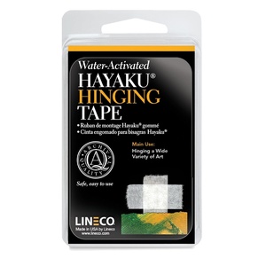 image:imageLineco WaterActivated Hayaku Hinging Tape 1 Inch X 100 Feet  Archival AcidFree and Strong Used for Hinge Artwork Repairing Paper Bookbinding and ConservationWhite
