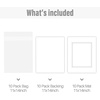 image:imageGolden State Art 10 Pack Double Mats 11x14 for 8x10 PhotoBakcingsBags  White Over Black Double Picture Mats with White Core Bevel Cut 75x95 Opening for 8x10 PicturesWhite Over White