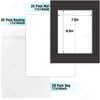image:imageGolden State Art 25 Pack Black Photo Mat 12x12 For 8x8 MatteBackingsBags  4Ply Thick PreCut Mat 75x75 Opening White Core Bevel Cut AcidFree For Photo Art Poster or Print Display Mats MattesBlack