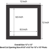 image:imageGolden State Art Pack of 5 White 12x12 Picture Mats for 8x8 Photos  Fits for 75x75 Openings White Core Bevel Cut Acid Free 4Ply Thickness Photo MatBlack