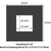 image:imageGolden State Art Pack of 5 White 12x12 Picture Mats for 8x8 Photos  Fits for 75x75 Openings White Core Bevel Cut Acid Free 4Ply Thickness Photo MatBlack