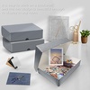 image:imageLineco 9x12 Clamshell Archival Folio Storage Box 3 Deep  AcidFree with Metal Edge Preservation Box Preserves Picture Magazines Organize Photos Documents Artwork DIYGray
