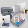 image:imageLineco 9x12 Clamshell Archival Folio Storage Box 3 Deep  AcidFree with Metal Edge Preservation Box Preserves Picture Magazines Organize Photos Documents Artwork DIYGray