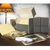 image:imageLineco Archival Document Storage Box 125 x 105 x 5 Gray  AcidFree 12 Letter Sized File Folders Included Organizer for Prints Photos PapersBlue Gray