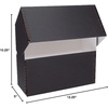 image:imageLineco Archival Document Storage Box Gray 155 x 105 x 5  LegalSized Metal Edge AcidFree Boxboard Case Organize Files Prints PhotosBlack