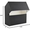 image:imageLineco Archival Document Storage Box Gray 155 x 105 x 5  LegalSized Metal Edge AcidFree Boxboard Case Organize Files Prints PhotosBlack