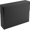 image:imageLineco Archival Document Storage Box Gray 155 x 105 x 5  LegalSized Metal Edge AcidFree Boxboard Case Organize Files Prints PhotosBlack