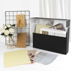 image:imageLineco Archival Document Storage Box Gray 155 x 105 x 5  LegalSized Metal Edge AcidFree Boxboard Case Organize Files Prints PhotosBlack