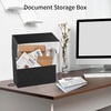 image:imageLineco Archival Document Storage Box Gray 155 x 105 x 5  LegalSized Metal Edge AcidFree Boxboard Case Organize Files Prints PhotosBlack