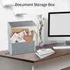 image:imageLineco Archival Document Storage Box Gray 155 x 105 x 5  LegalSized Metal Edge AcidFree Boxboard Case Organize Files Prints PhotosGray