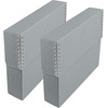 image:imageLineco Archival Document Storage Box Gray 155 x 105 x 5  LegalSized Metal Edge AcidFree Boxboard Case Organize Files Prints PhotosGray