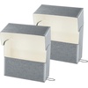 image:imageLineco Archival Document Storage Box Gray 155 x 105 x 5  LegalSized Metal Edge AcidFree Boxboard Case Organize Files Prints PhotosGray