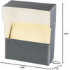 image:imageLineco Archival Document Storage Box Gray 155 x 105 x 5  LegalSized Metal Edge AcidFree Boxboard Case Organize Files Prints PhotosGray with Folders