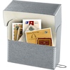 image:imageLineco Archival Document Storage Box Gray 155 x 105 x 5  LegalSized Metal Edge AcidFree Boxboard Case Organize Files Prints PhotosGray with Folders