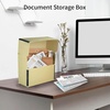 image:imageLineco Archival Document Storage Box Gray 155 x 105 x 5  LegalSized Metal Edge AcidFree Boxboard Case Organize Files Prints PhotosTan