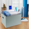 image:imageLineco Archival Storage Cartons 12x15x10 in Blue Gray Pack of 5  ReadyToAssemble Filing Boxes for Organizing and Storing Documents Prints or Photos AcidFree Buffered Corrugated Board12x15x10