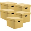 image:imageLineco Archival Storage Cartons AcidFree 12x15x10 in Tan Pack of 5  ReadyToAssemble Filing Boxes for Organizing and Storing Documents Prints or Photos Buffered Corrugated Board12x15x10
