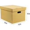 image:imageLineco Archival Storage Cartons AcidFree 12x15x10 in Tan Pack of 5  ReadyToAssemble Filing Boxes for Organizing and Storing Documents Prints or Photos Buffered Corrugated Board12x15x10