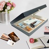 image:imageLineco Clamshell Archival Storage Box 165x205x175 Inch Black  AcidFree with Metal Edge Boxboard Organize and Store Photos Documents Cards Negatives Magazine Prints Family Records DIYGray