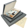 image:imageLineco Clamshell Archival Storage Box 165x205x175 Inch Black  AcidFree with Metal Edge Boxboard Organize and Store Photos Documents Cards Negatives Magazine Prints Family Records DIYGray