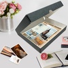 image:imageLineco Clamshell Archival Storage Box 165x205x175 Inch Black  AcidFree with Metal Edge Boxboard Organize and Store Photos Documents Cards Negatives Magazine Prints Family Records DIYGray